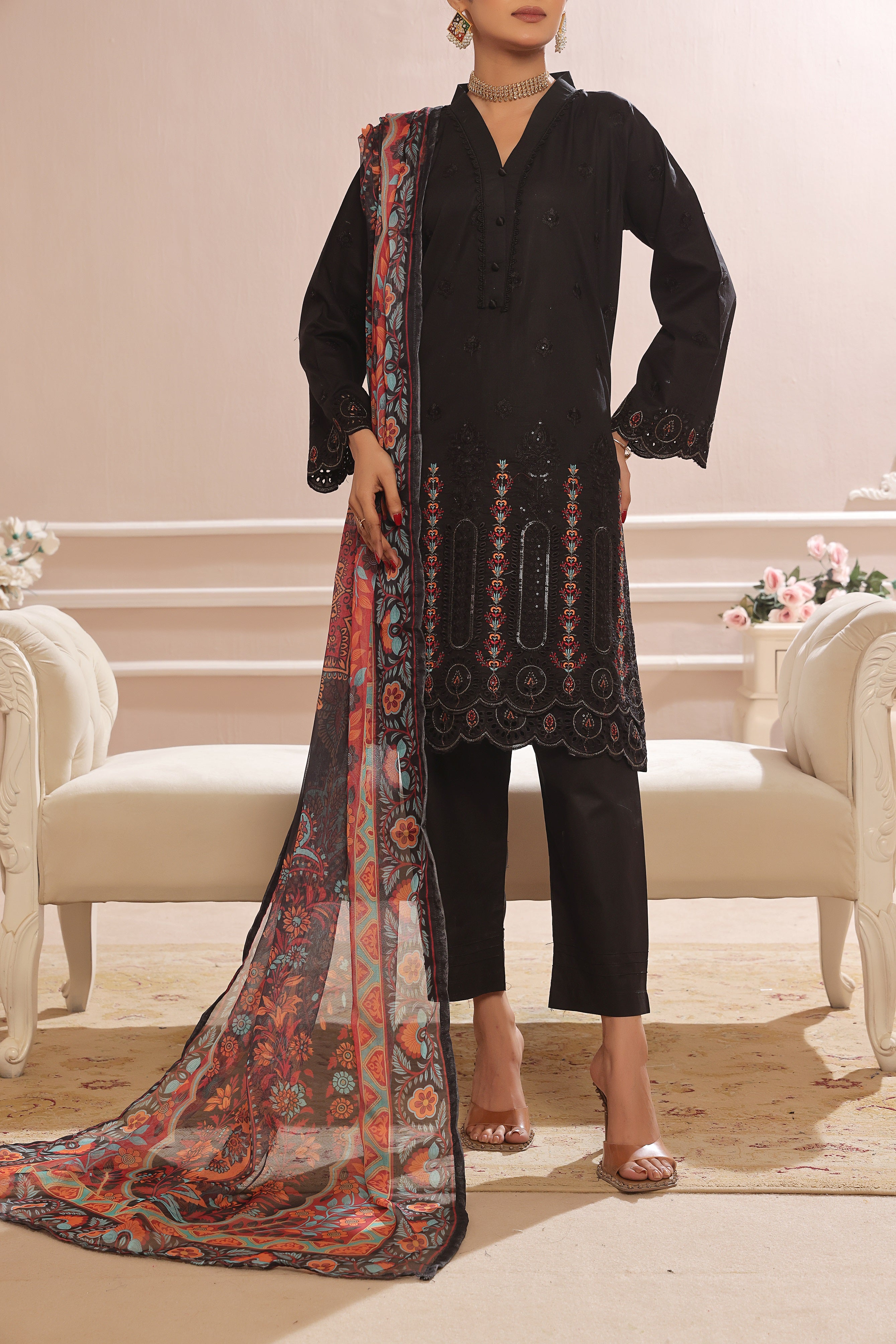 HZ Textile Chikankari Lawn Unstitched 3 Piece Suit - PCE 959 - HZ25CEL - Purple - Summer Collection main image 0