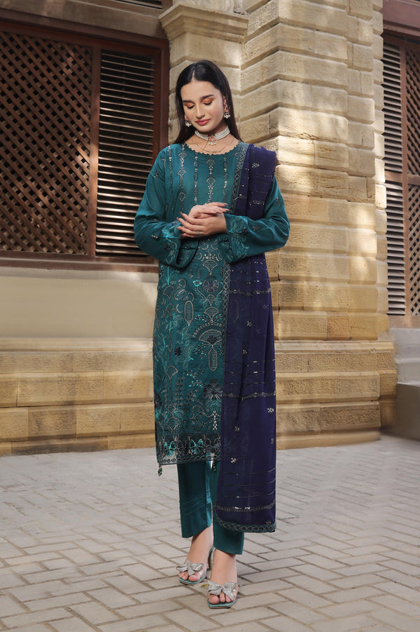 3 PIECE - EMBROIDERED CHIKANKARI LAWN SUIT