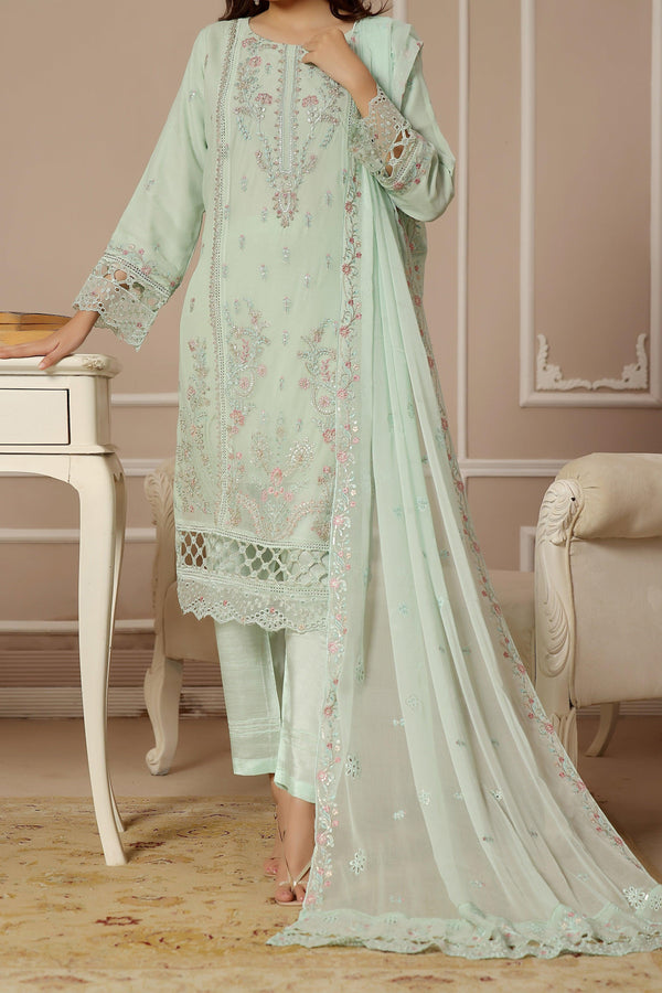 3 PIECE - LUXURY EMBROIDERED CHIFFON SUIT