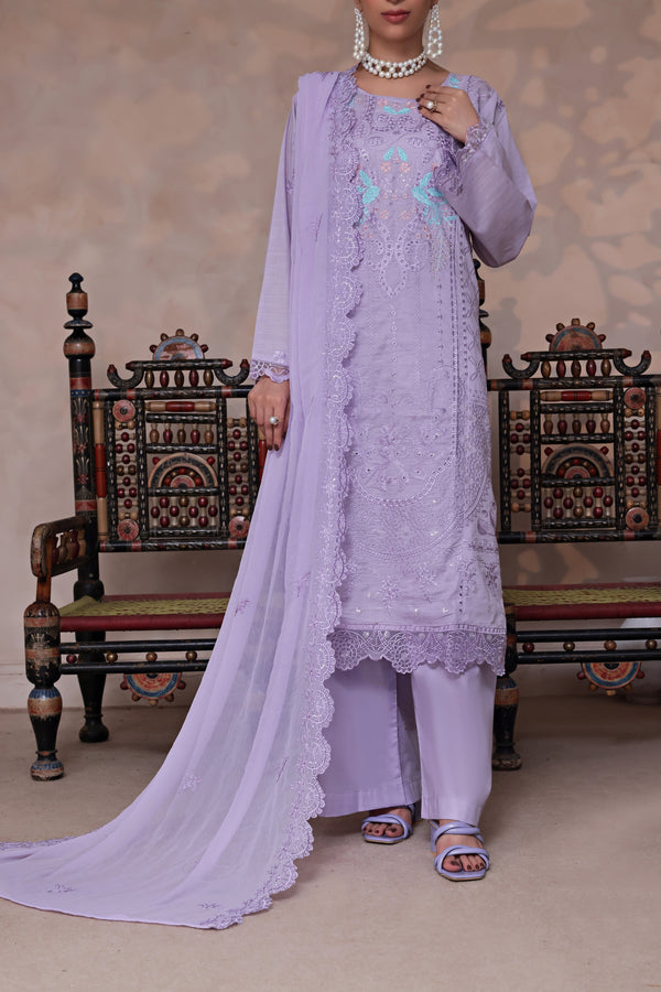 3 PIECE - LUXURY EMBROIDERED CHIKANKARI LAWN SUIT