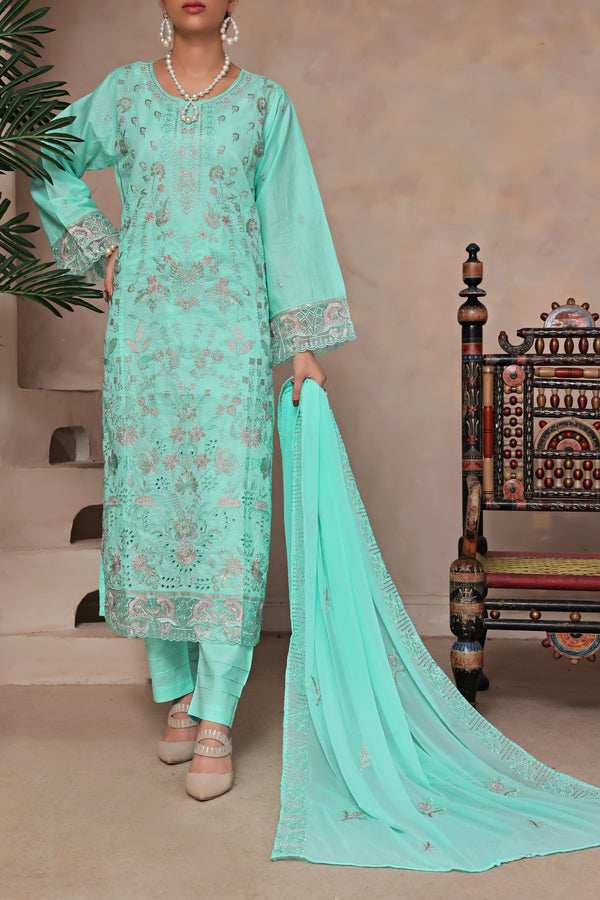 3 PIECE - LUXURY EMBROIDERED CHIKANKARI LAWN SUIT