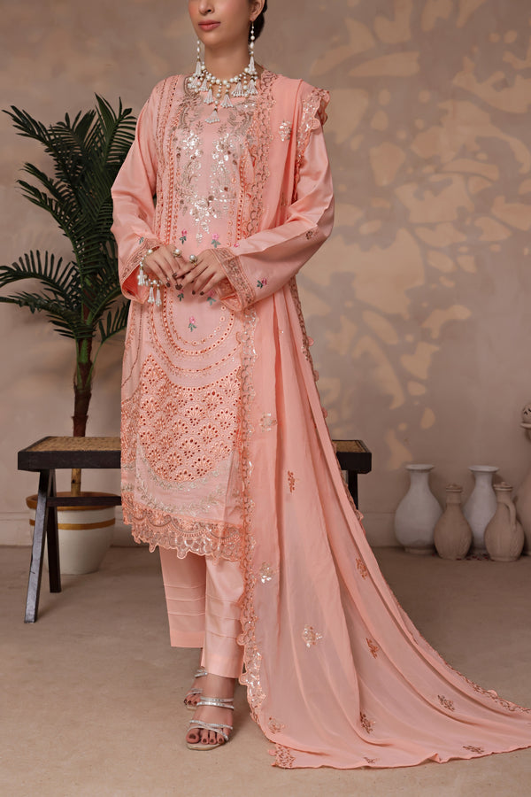 3 PIECE - LUXURY EMBROIDERED CHIKANKARI LAWN SUIT
