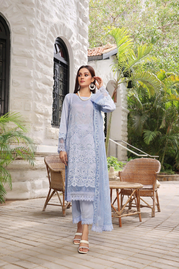 3 PIECE - EMBROIDERED JACQUARD LAWN SUIT - PAK FABRICS