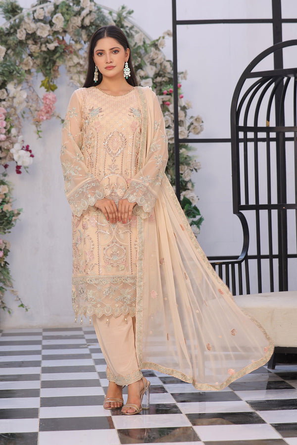 3 PIECE - LUXURY EMBROIDERED CHIFFON SUIT