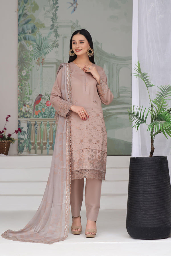 3 PIECE - EMBROIDERED CHIKANKARI LAWN SUIT