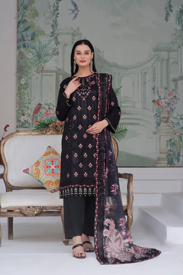 3 PIECE - EMBROIDERED CHIKANKARI LAWN SUIT