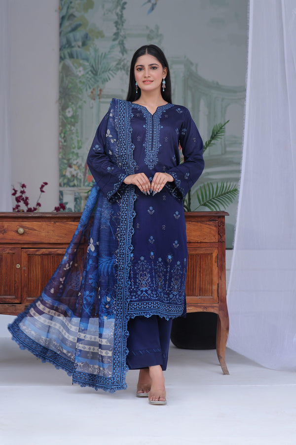 3 PIECE - EMBROIDERED CHIKANKARI LAWN SUIT