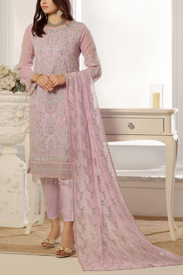 3 PIECE - LUXURY EMBROIDERED CHIFFON SUIT