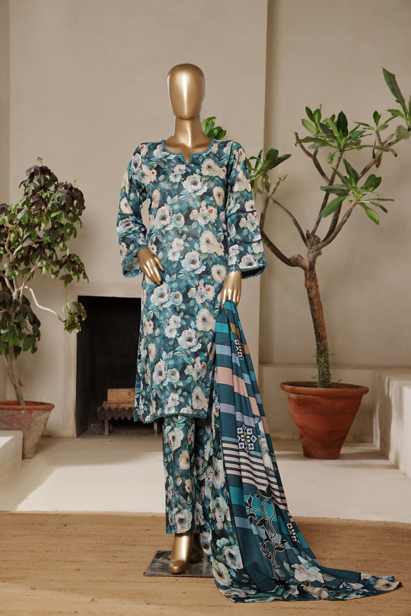 Unstitched Lawn 3 Piece Suit