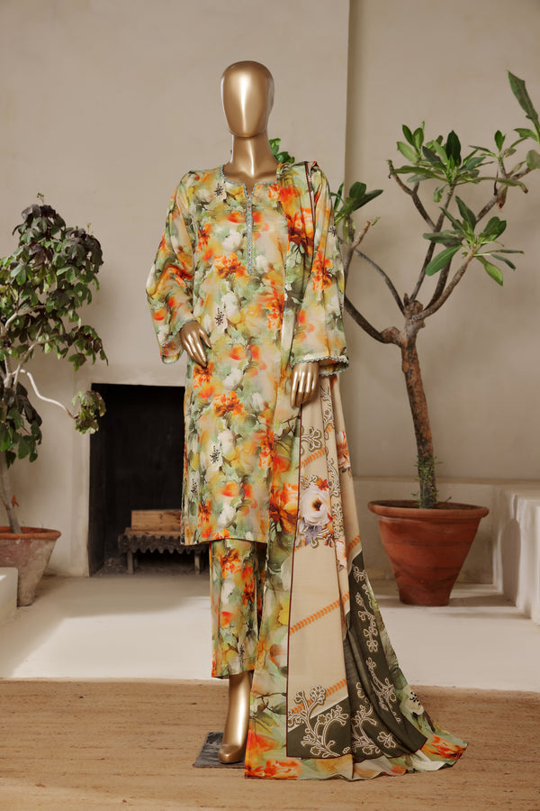 Unstitched Lawn 3 Piece Suit