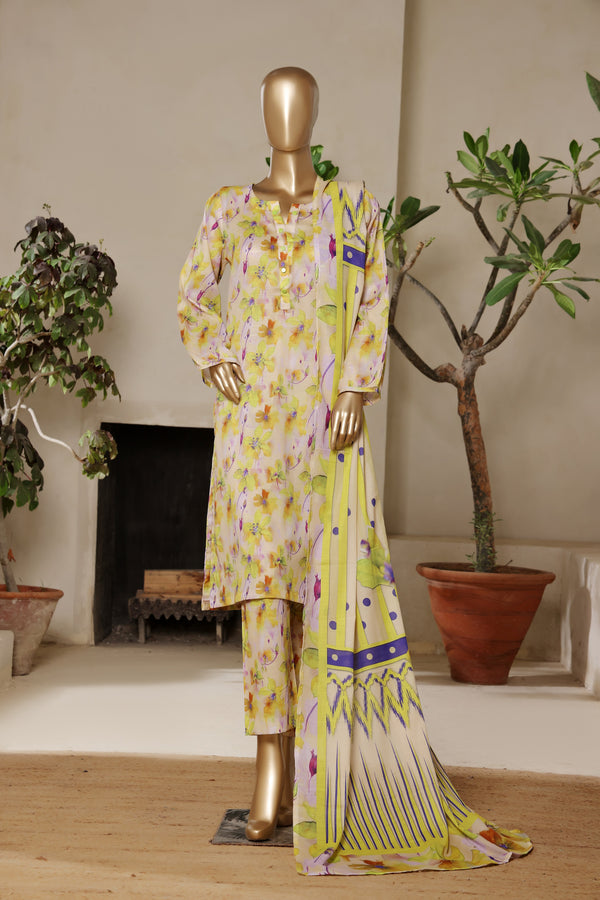 Unstitched Lawn 3 Piece Suit