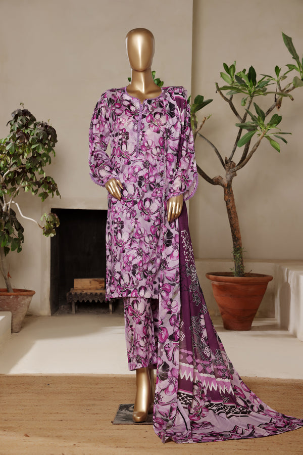 Unstitched Lawn 3 Piece Suit
