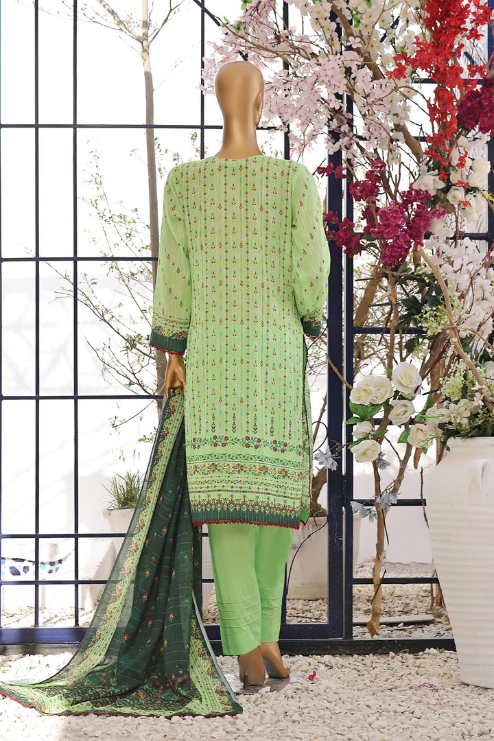 3 PIECE - DIGITAL PRINTED CHIKANKARI LAWN SUIT - PAK FABRICS