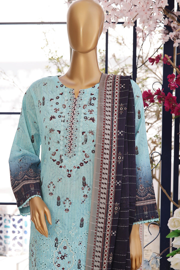 3 PIECE - DIGITAL PRINTED CHIKANKARI LAWN SUIT - PAK FABRICS