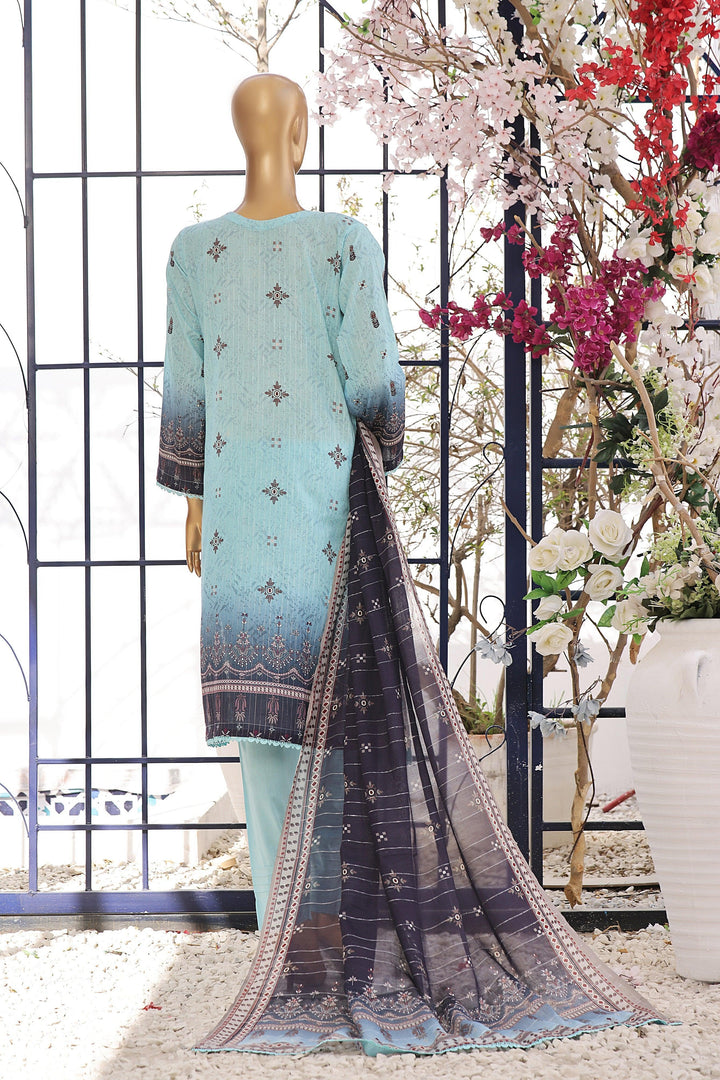 3 PIECE - DIGITAL PRINTED CHIKANKARI LAWN SUIT - PAK FABRICS