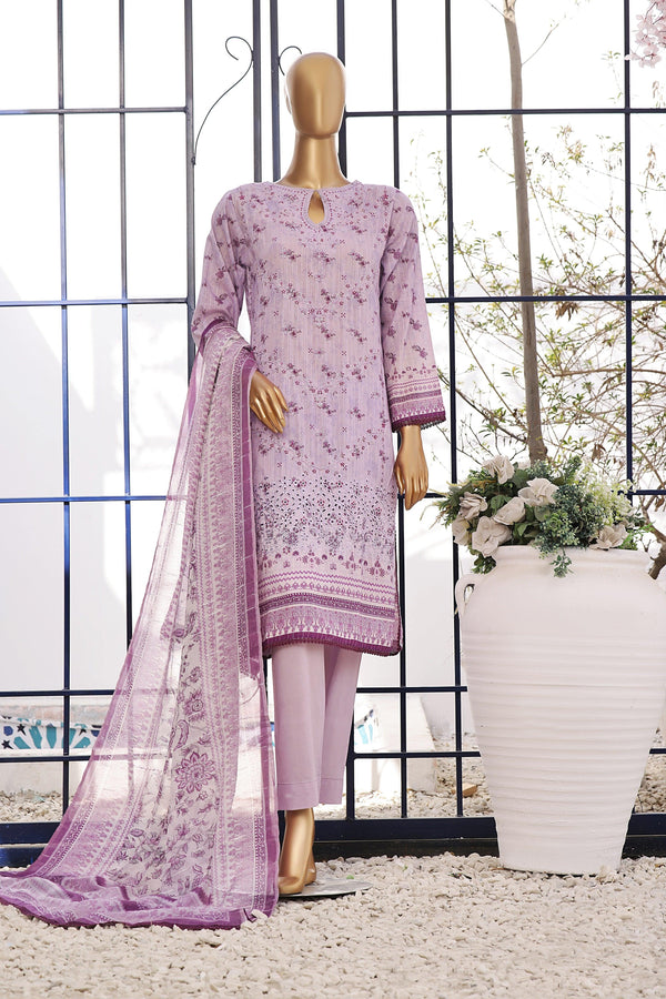 3 PIECE - DIGITAL PRINTED CHIKANKARI LAWN SUIT - PAK FABRICS