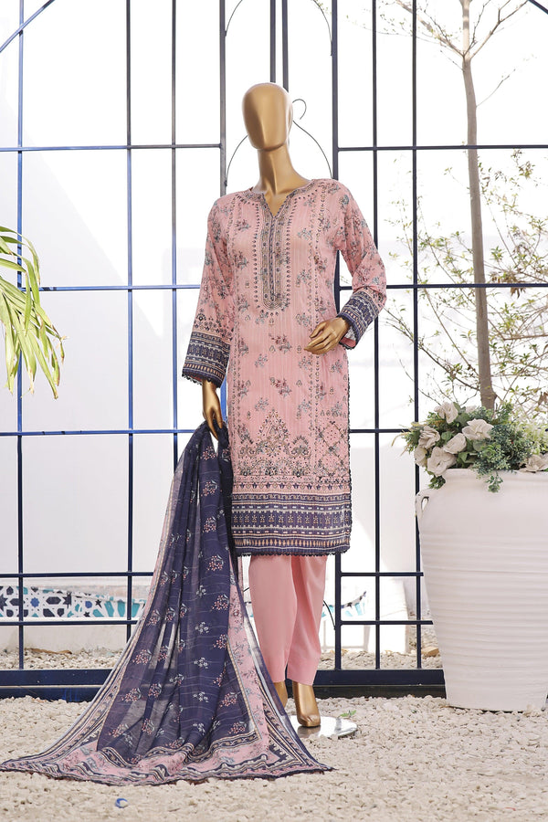 3 PIECE - DIGITAL PRINTED CHIKANKARI LAWN SUIT - PAK FABRICS