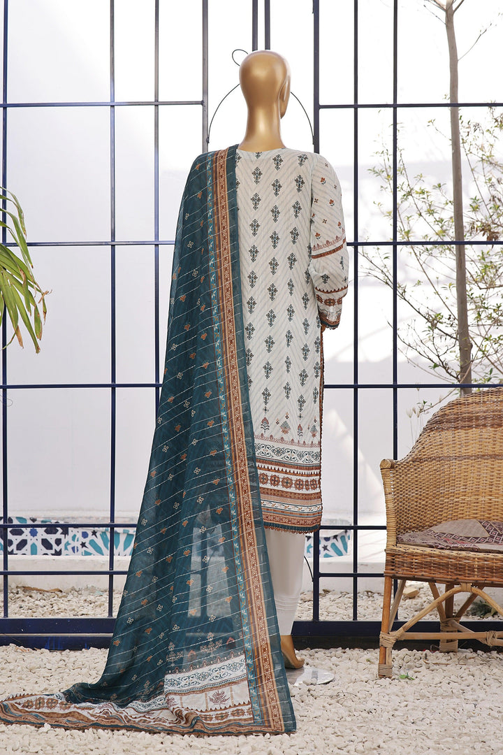 3 PIECE - DIGITAL PRINTED CHIKANKARI LAWN SUIT - PAK FABRICS