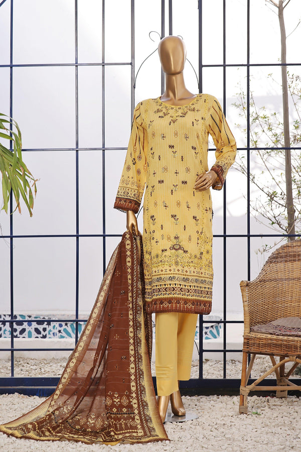 3 PIECE - DIGITAL PRINTED CHIKANKARI LAWN SUIT - PAK FABRICS