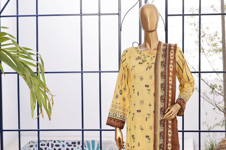 3 PIECE - DIGITAL PRINTED CHIKANKARI LAWN SUIT - PAK FABRICS