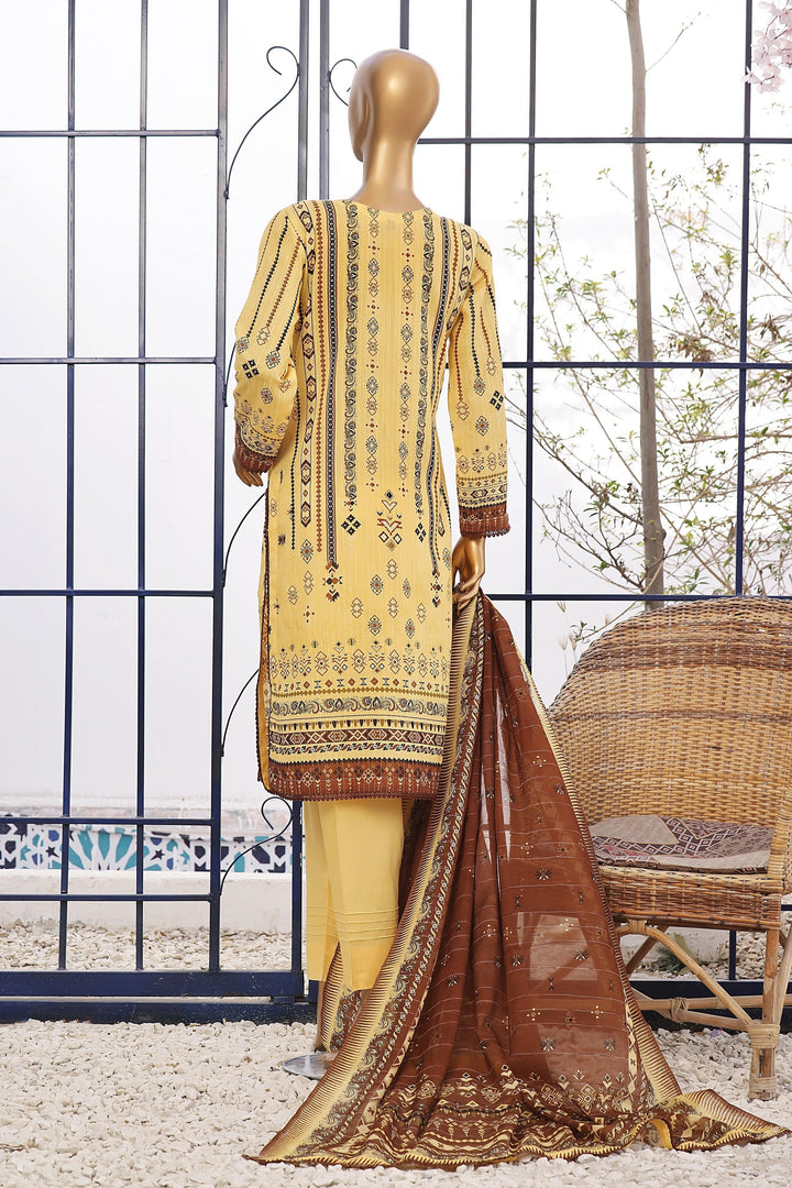 3 PIECE - DIGITAL PRINTED CHIKANKARI LAWN SUIT - PAK FABRICS