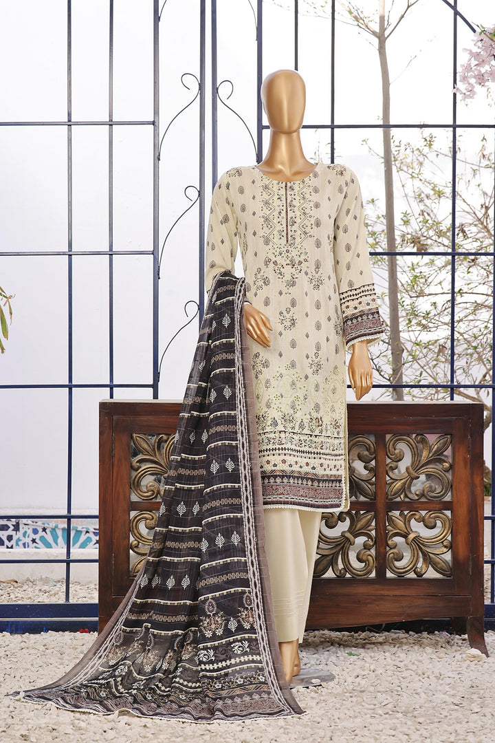 3 PIECE - DIGITAL PRINTED CHIKANKARI LAWN SUIT - PAK FABRICS