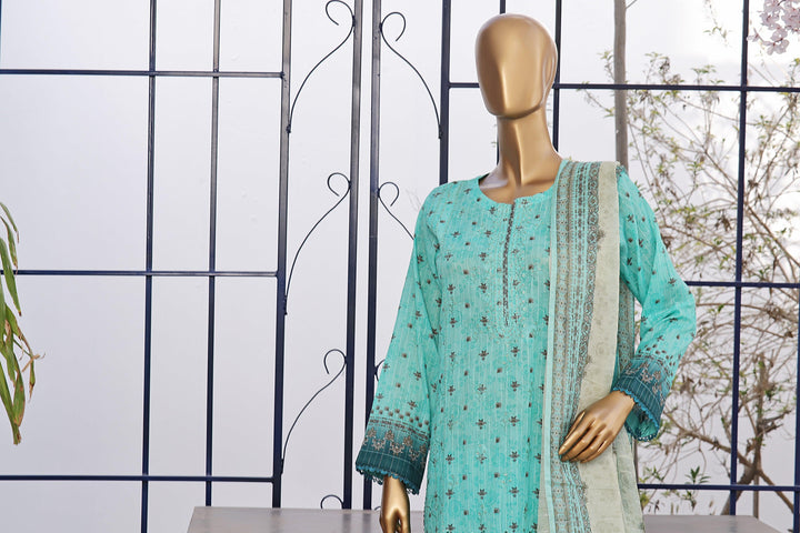 3 PIECE - DIGITAL PRINTED CHIKANKARI LAWN SUIT - PAK FABRICS