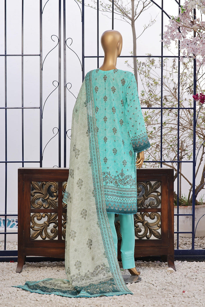 3 PIECE - DIGITAL PRINTED CHIKANKARI LAWN SUIT - PAK FABRICS