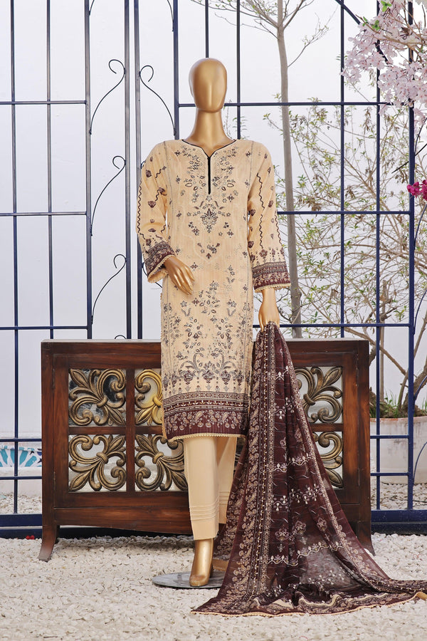 3 PIECE - DIGITAL PRINTED CHIKANKARI LAWN SUIT - PAK FABRICS