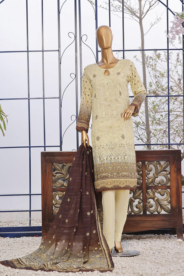 3 PIECE - DIGITAL PRINTED CHIKANKARI LAWN SUIT - PAK FABRICS