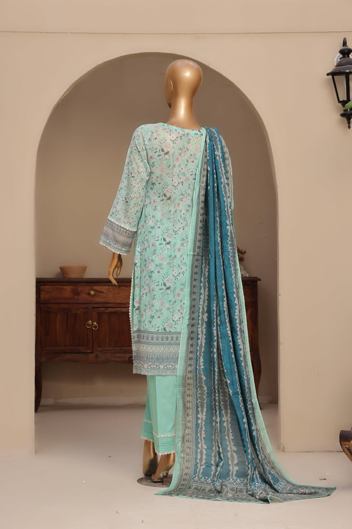 3 PIECE - DIGITAL PRINTED DORA BANA LAWN SUIT - PAK FABRICS