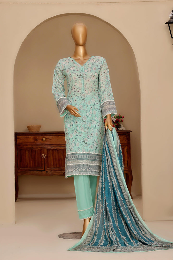 3 PIECE - DIGITAL PRINTED DORA BANA LAWN SUIT - PAK FABRICS