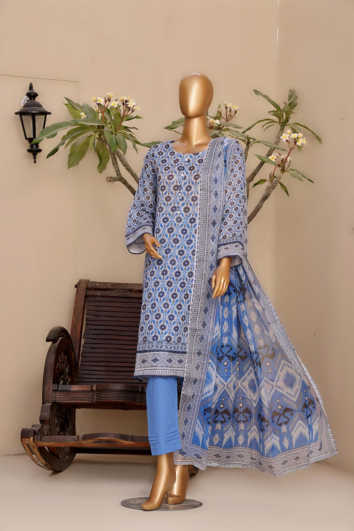 3 PIECE - DIGITAL PRINTED DORA BANA LAWN SUIT - PAK FABRICS