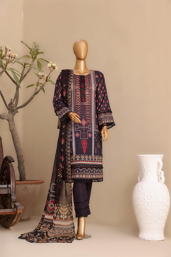 3 PIECE - DIGITAL PRINTED DORA BANA LAWN SUIT - PAK FABRICS