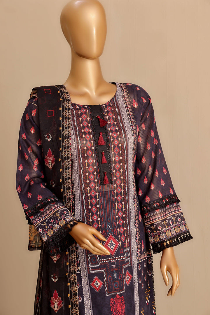 3 PIECE - DIGITAL PRINTED DORA BANA LAWN SUIT - PAK FABRICS