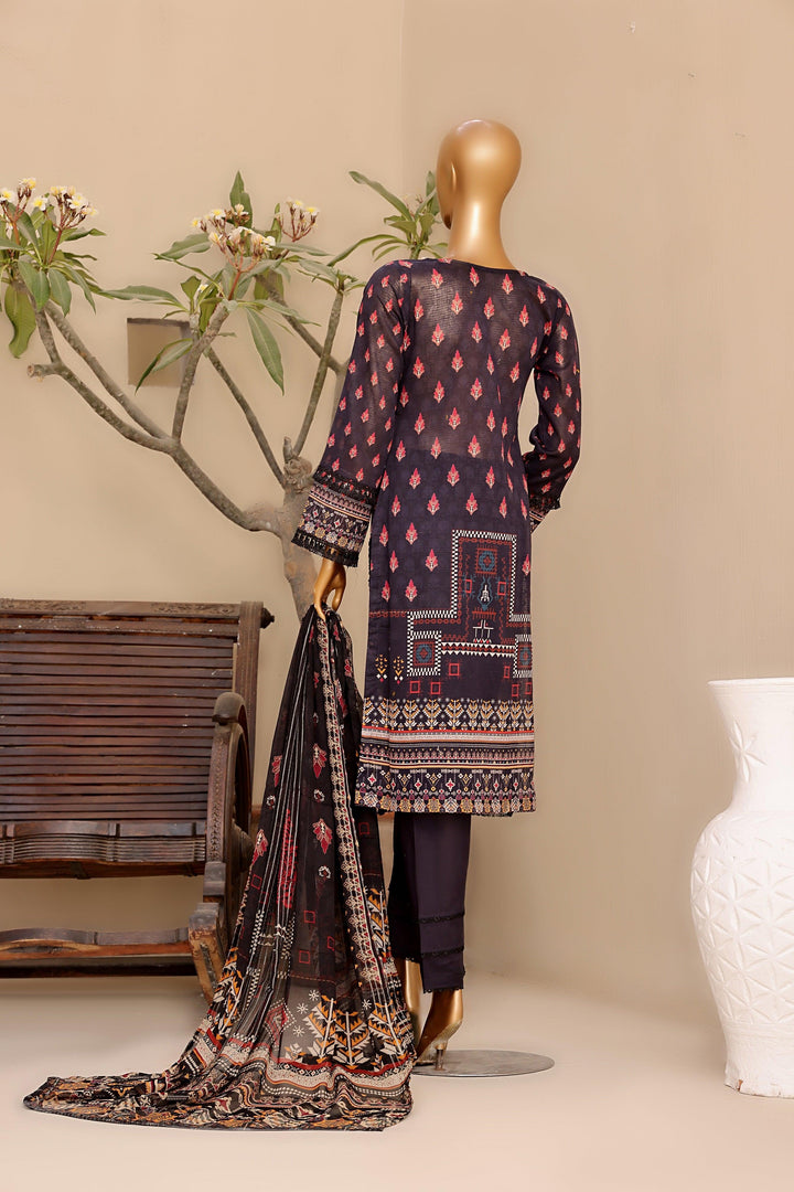 3 PIECE - DIGITAL PRINTED DORA BANA LAWN SUIT - PAK FABRICS