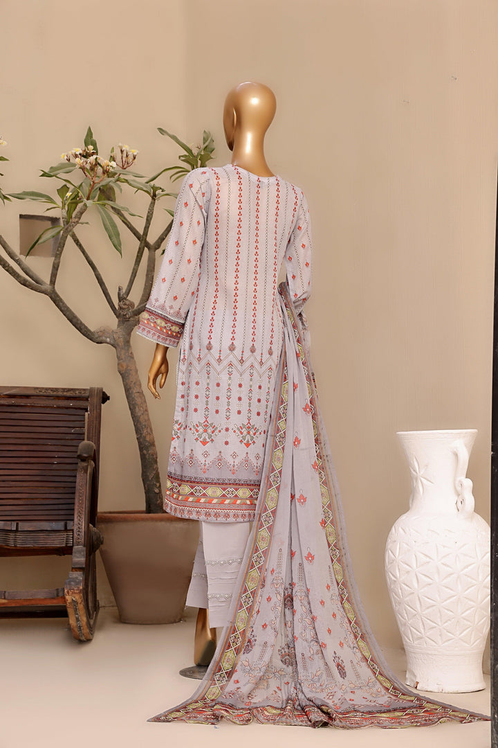 3 PIECE - DIGITAL PRINTED DORA BANA LAWN SUIT - PAK FABRICS