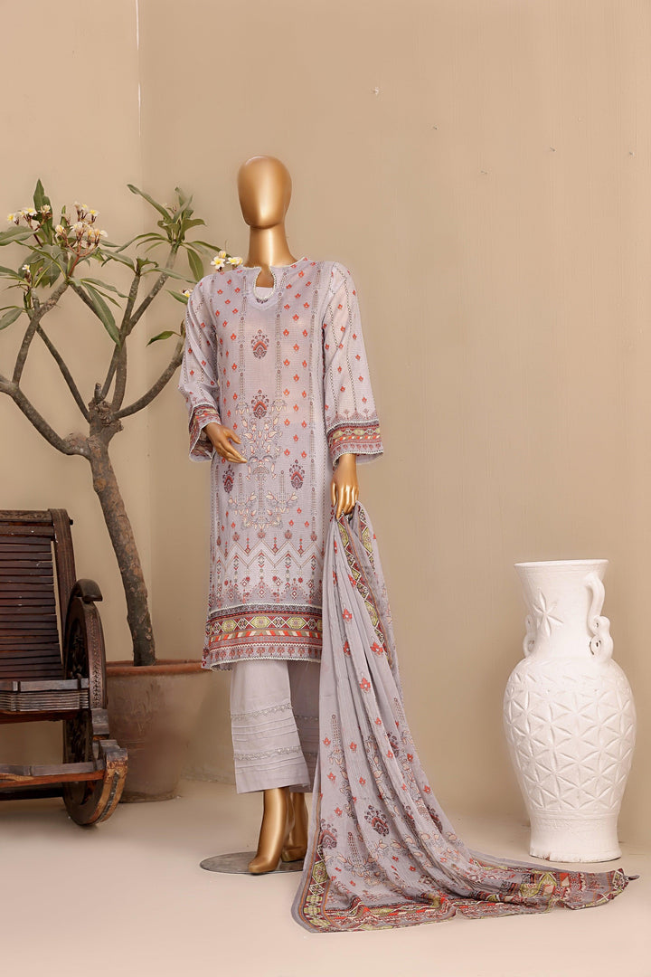 3 PIECE - DIGITAL PRINTED DORA BANA LAWN SUIT - PAK FABRICS