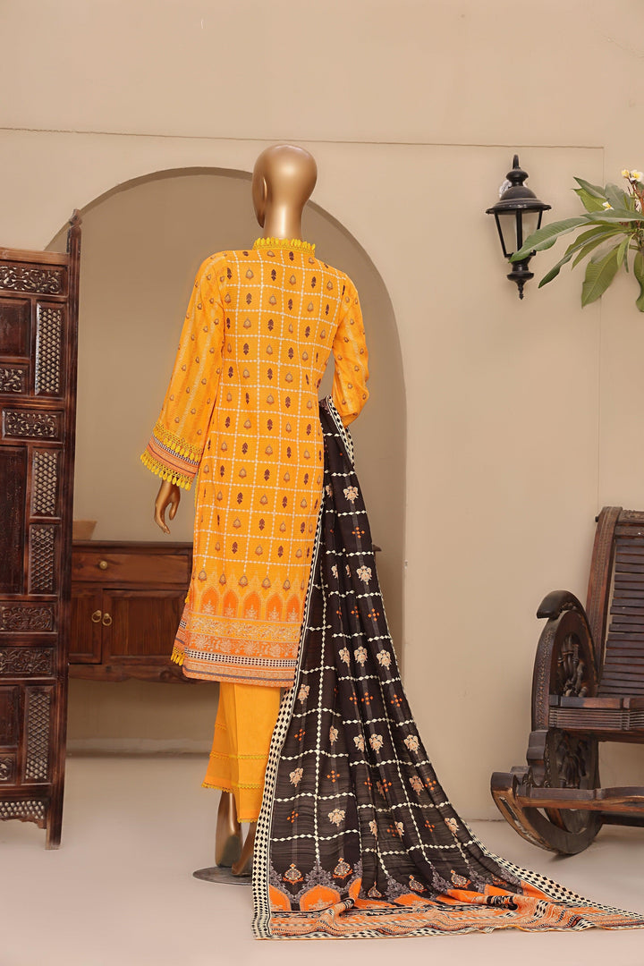 3 PIECE - DIGITAL PRINTED DORA BANA LAWN SUIT - PAK FABRICS