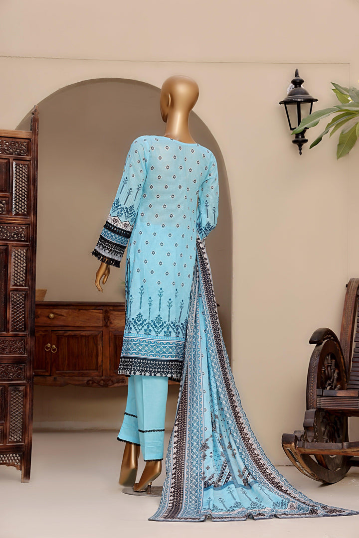 3 PIECE - DIGITAL PRINTED DORA BANA LAWN SUIT - PAK FABRICS