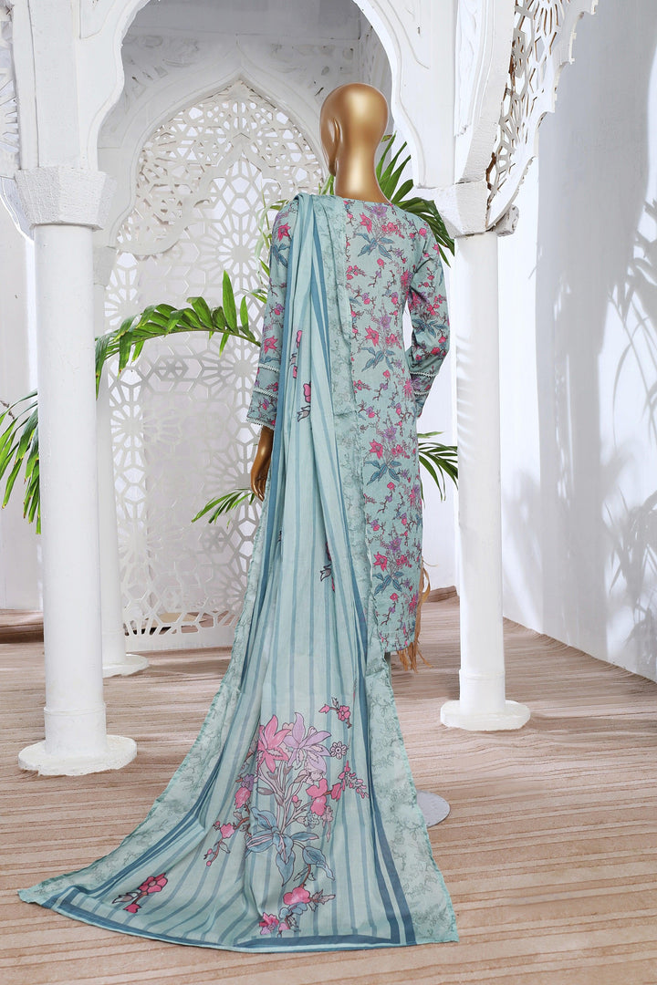 3 PIECE - DIGITAL PRINTED CHIKANKARI LAWN SUIT - PAK FABRICS