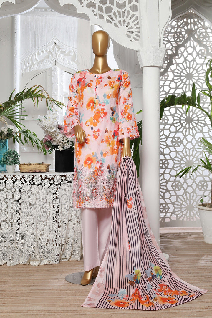 3 PIECE - DIGITAL PRINTED CHIKANKARI LAWN SUIT - PAK FABRICS