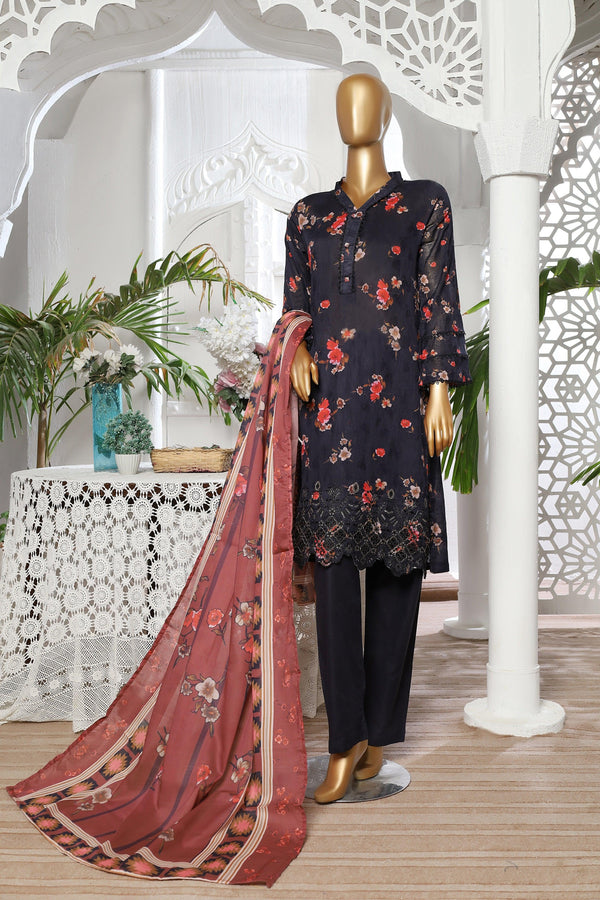 3 PIECE - DIGITAL PRINTED CHIKANKARI LAWN SUIT - PAK FABRICS