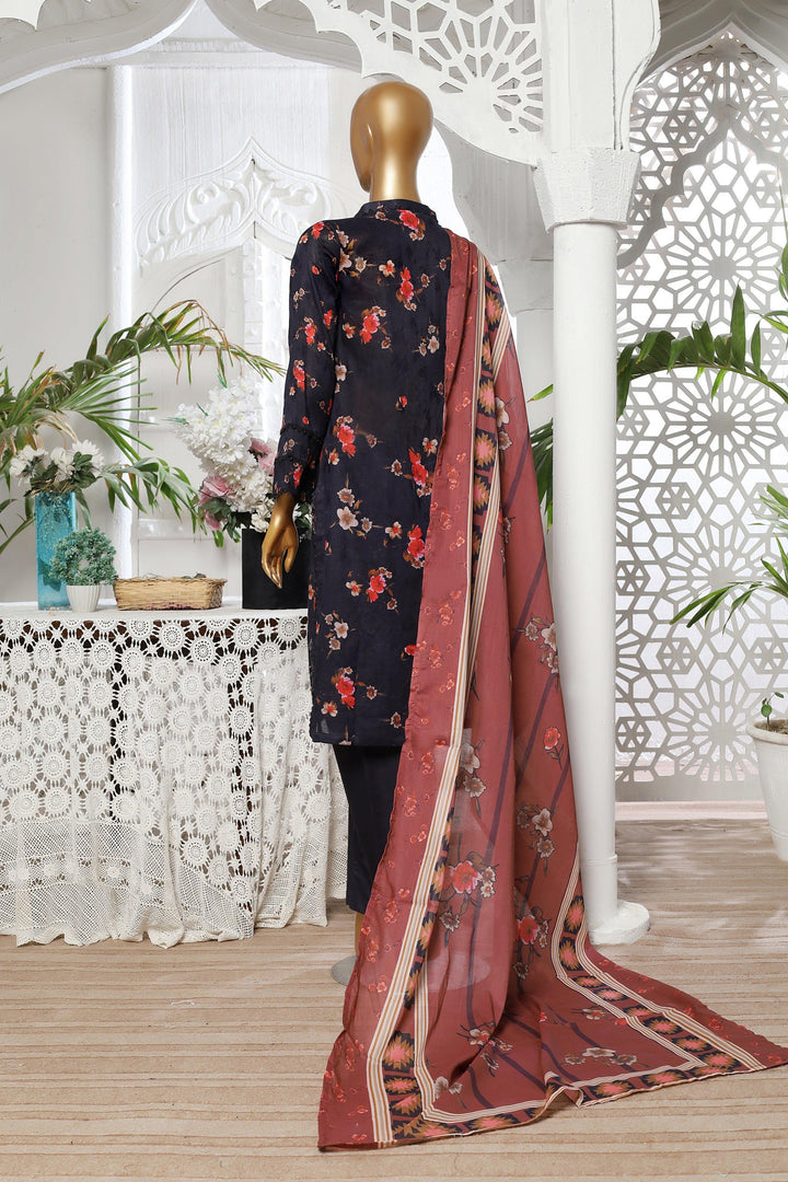 3 PIECE - DIGITAL PRINTED CHIKANKARI LAWN SUIT - PAK FABRICS