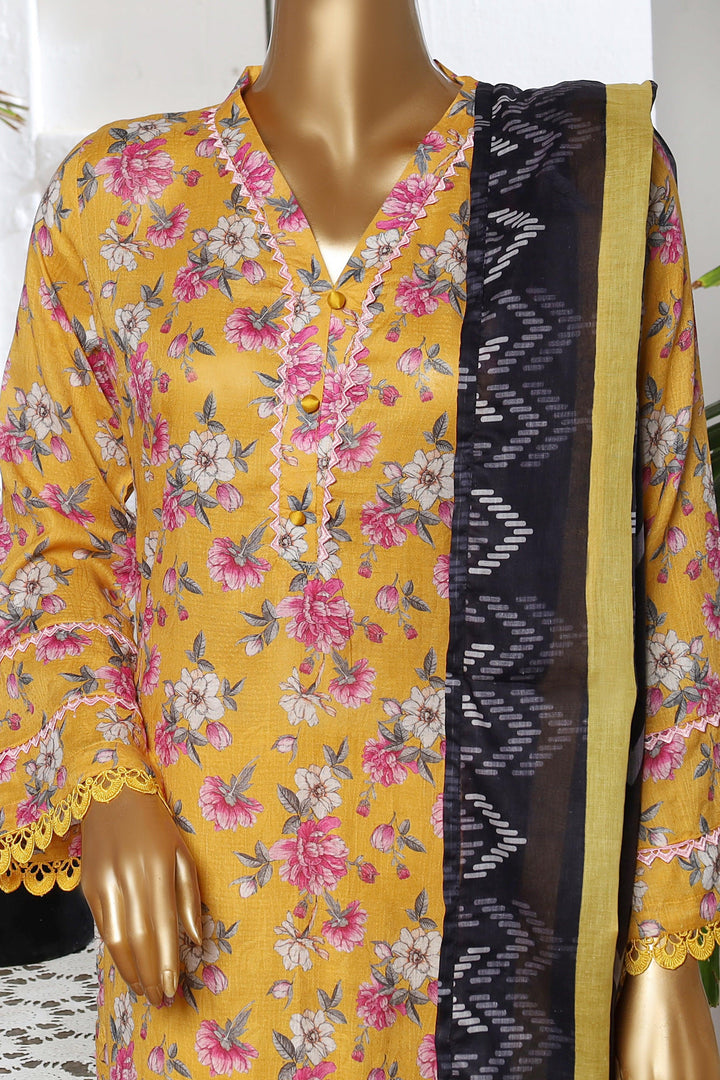 3 PIECE - DIGITAL PRINTED CHIKANKARI LAWN SUIT - PAK FABRICS