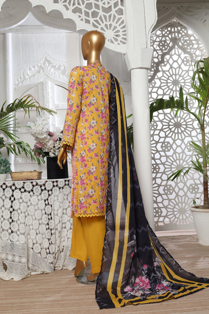 3 PIECE - DIGITAL PRINTED CHIKANKARI LAWN SUIT - PAK FABRICS