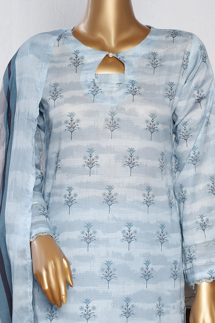 3 PIECE - DIGITAL PRINTED CHIKANKARI LAWN SUIT - PAK FABRICS