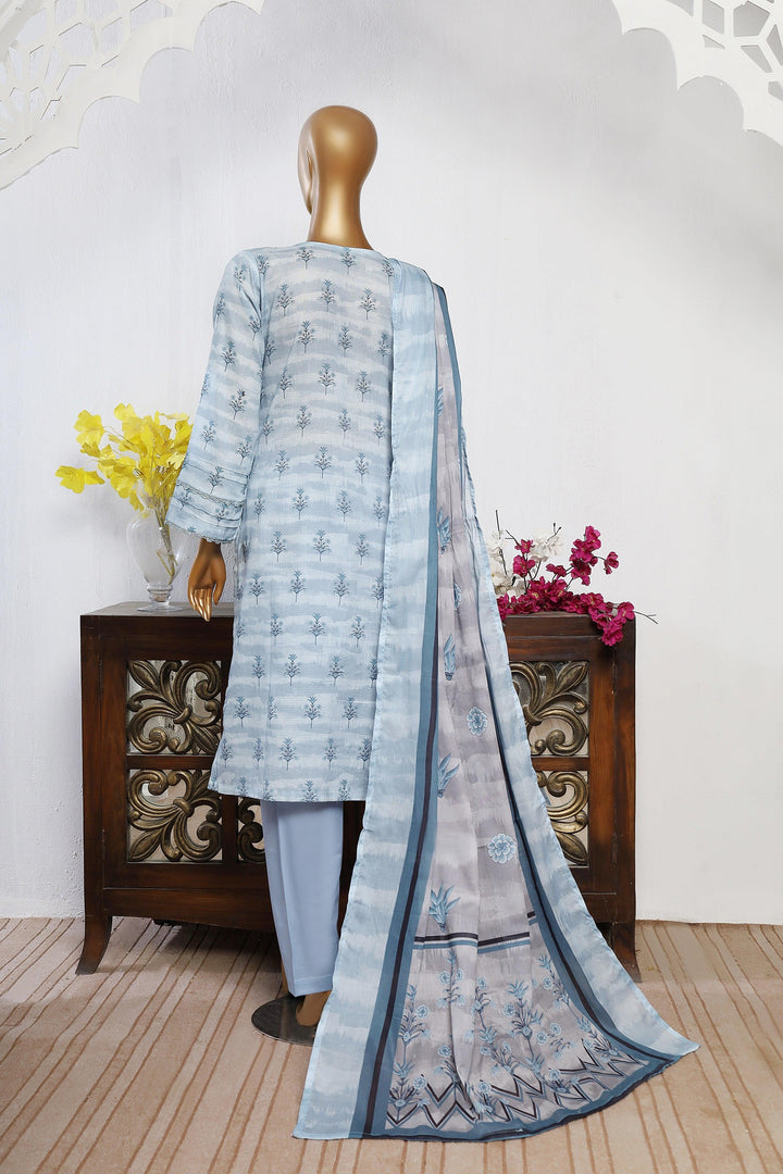 3 PIECE - DIGITAL PRINTED CHIKANKARI LAWN SUIT - PAK FABRICS