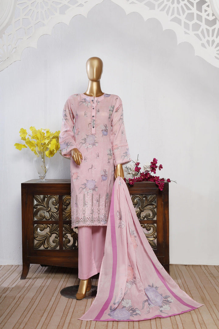 3 PIECE - DIGITAL PRINTED CHIKANKARI LAWN SUIT - PAK FABRICS