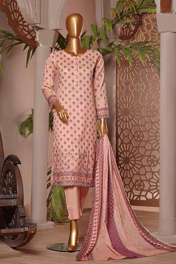 3 PIECE - DIGITAL PRINTED CHIKANKARI LAWN SUIT - PAK FABRICS